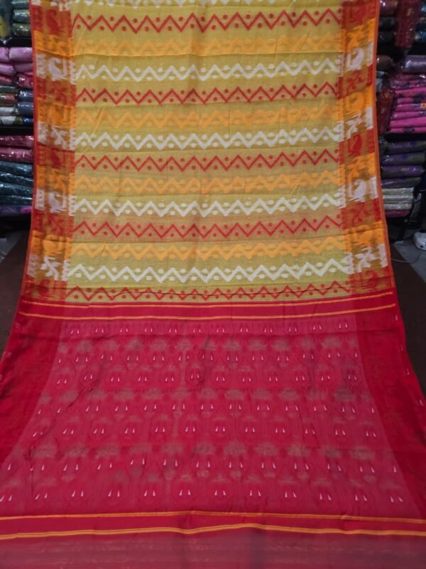 Yellow Soft Dhakai Jamdani Saree With Blouse Piece